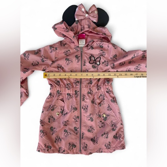 Toddler Girls Disney Minnie Mouse Light Rain Jacket with Hood and Ears Size 4T - Picture 6 of 7